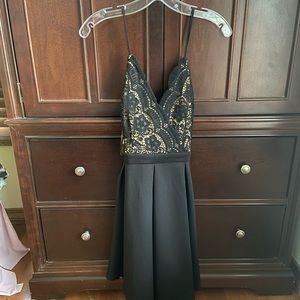 Boutique Black Lacy Formal Mini Dress